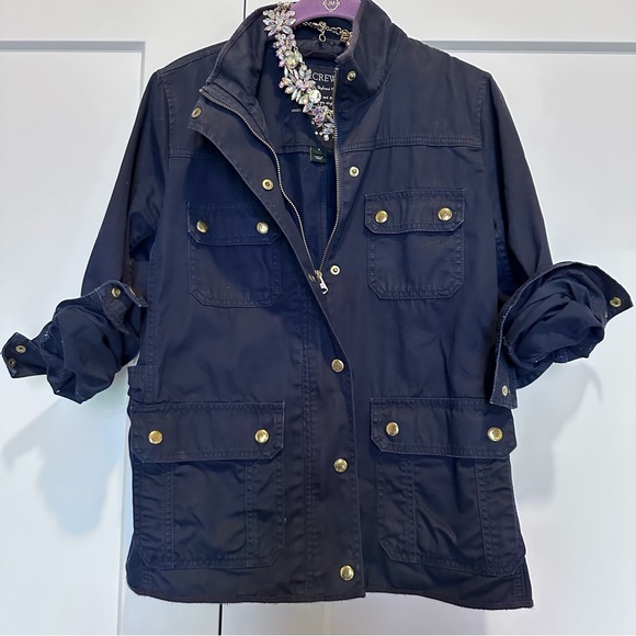 J.Crew Relaxed Boyfriend Field Jacket in Navy - Picture 4 of 15